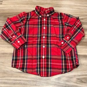 Crewcuts plaid button down size 3